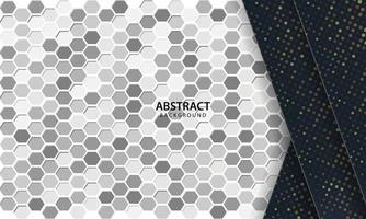 Dark abstract background with black overlap layers. Texture with hexagon textured background. vector