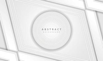 Abstract 3D circle paper cut layer white background. Elegant circle shape design. vector