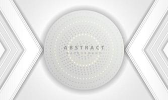 Abstract 3D circle paper cut layer white background. Elegant circle shape design. vector