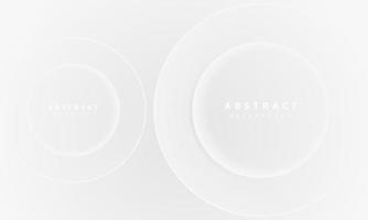 Abstract 3D circle paper cut layer white background. Elegant circle shape design. vector