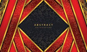 Dark abstract background with black overlap layers. Texture with golden line effect element decoration. Red Background vector. vector