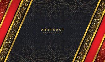 Dark abstract background with black overlap layers. Texture with golden line effect element decoration. Red Background vector. vector