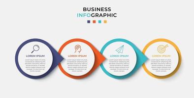 Business Infographic design template Vector with icons and 4 four options or steps. Can be used for process diagram, presentations, workflow layout, banner, flow chart, info graph