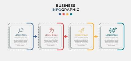 Business Infographic design template Vector with icons and 4 four options or steps. Can be used for process diagram, presentations, workflow layout, banner, flow chart, info graph