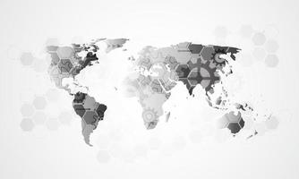 Conexión comercial de red global. concepto de composición de puntos y líneas del mapa mundial de negocios globales. ilustración vectorial vector