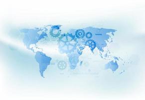 Global network business connection. World map point and line composition concept of global business. Vector Illustration