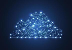 concepto de computación en la nube. nube geométrica de baja poli. ilustración vectorial. vector