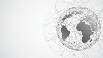 Global network connection. World map point and line composition concept of global business. Vector Illustration