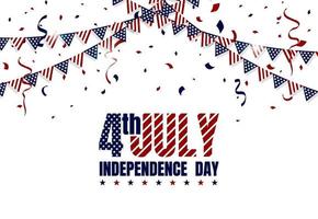 feliz día de la independencia de estados unidos 4 de julio. bandera, pancarta, póster, folleto, diseño de tarjetas de felicitación. ilustración vectorial vector