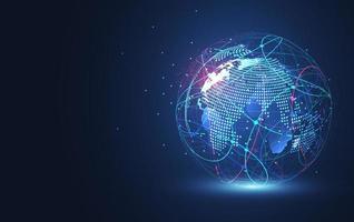 Global network connection. World map point and line composition concept of global business. Vector Illustration