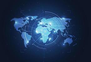 Global network connection. World map point and line composition concept of global business. Vector Illustration