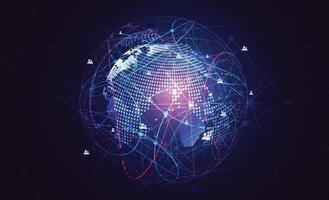 Global network connection. World map point and line composition concept of global business. Vector Illustration