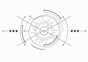 Modern technology background. Target screen elements. Outline HUD user interface for business. Vector illustration