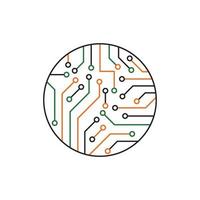 Abstract network connection. Circuit board icon logo design. Vector Illustration