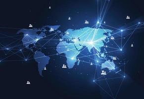 Global network connection. World map point and line composition concept of global business. Vector Illustration