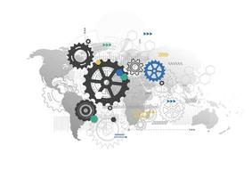 Global network connection. World map point and line composition concept of Connection technologies for business. Mixed media vector