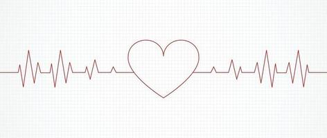 Heart pulse line for banner. Vector illustration