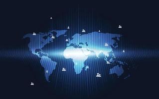 Global network connection. World map point and line composition concept of global business. Vector Illustration