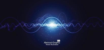 Abstract wave lines on black background for elements in concept business presentation, Brochure, Flyer, Science, Technology. Vector illustration