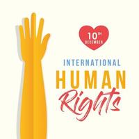 International human rights banner with yellow hand vector