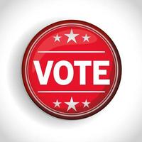 Presidential election usa vote button with stars vector design