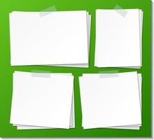 Set of empty sticky note paper template vector