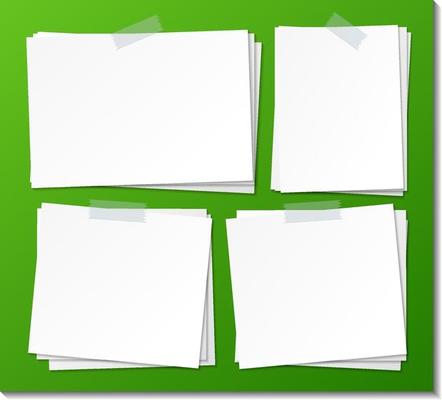 Set of empty sticky note paper template