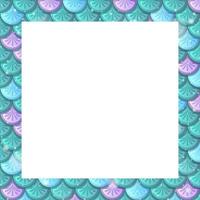 Blank colourful fish scales frame template vector