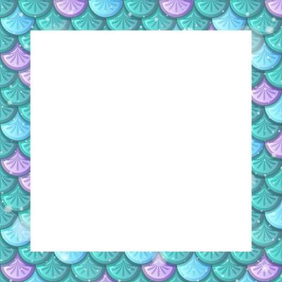 Blank colourful fish scales frame template