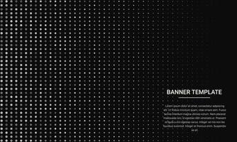 Fondo de banner negro abstracto con diseño de semitono vector