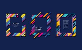 modern striped frame set vector