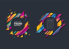 modern striped frame set vector