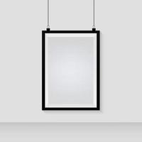 Realistic Vertical Black Frame Hanging vector