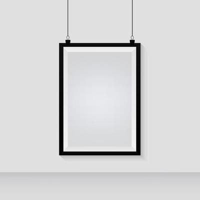 Realistic Vertical Black Frame Hanging