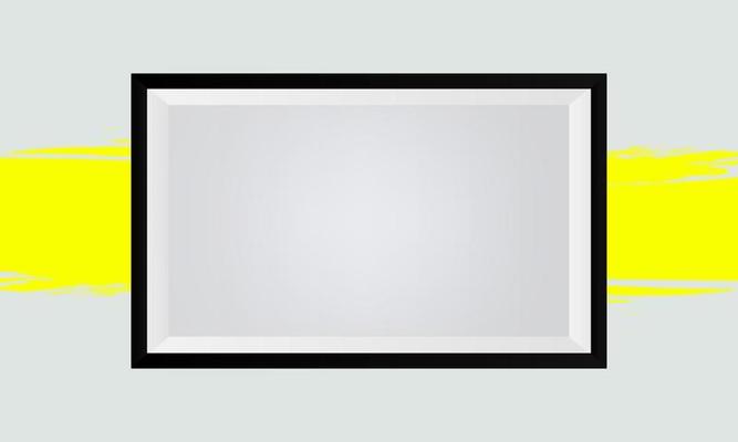 Realistic Horizontal Black Frame Mockup