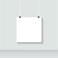 Square Canvas Hanging Mockup vector