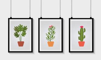 Set of Gallery Frames Mockup vector