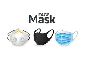 diseño de vector de conjunto de iconos de mascarilla