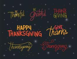 Happy thanksgiving lettering set vector design