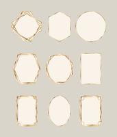 Gold art deco frame set vector design