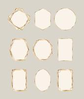 Gold art deco frame set vector design