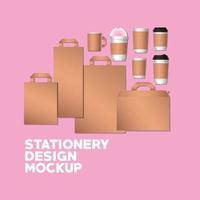 Modern stationery mock-up template vector