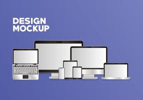 Electronic devices mock up set vector