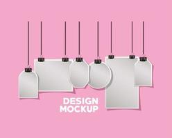 Modern stationery mock-up template vector