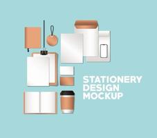 Modern stationery mock-up template vector