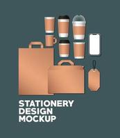 Modern stationery mock-up template vector