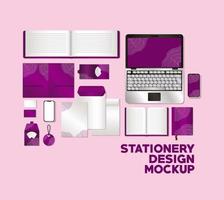 Modern stationery mock-up template vector