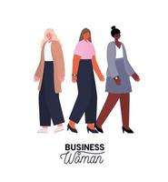 Interracial businesswomen set vector