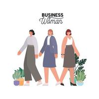 Group of businesswomen standing vector