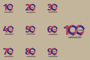 Year Anniversary number set vector